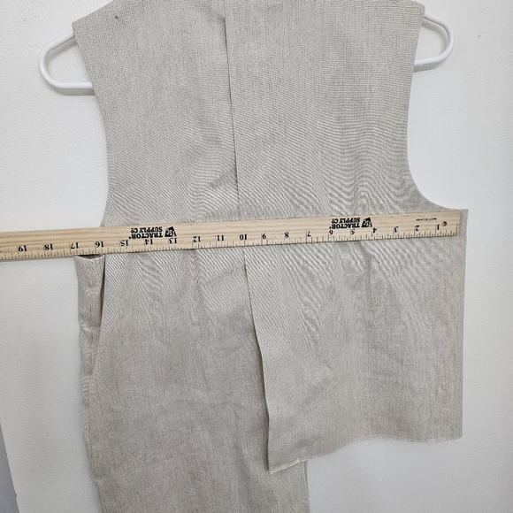 New ZARA WOMAN V-NECK ZW COLLECTION ASYMMETRIC STRIPED WAISTCOAT SAND Size S - Picture 11 of 13